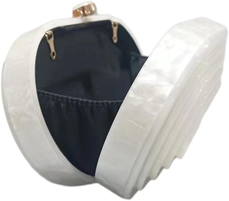 GSYPS Acrylic Evening Clutch Bag for Women Shell Shape Shoulder Crossbody Bag Glitter Marble Purse Handbag - Image 3